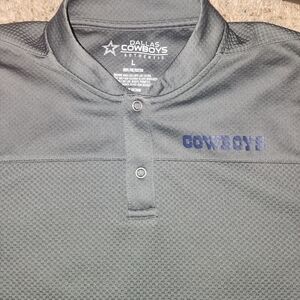NFL Dallas Cowboys Gray Polo Shirt Size Large